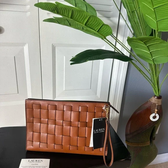 Lauren Ralph Lauren Woven Leather Clutch - Picture 3 of 4